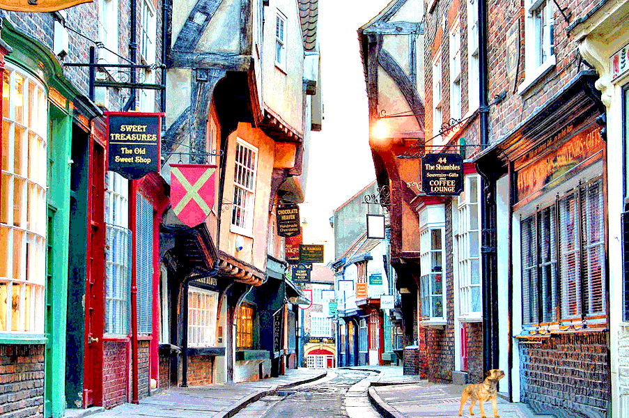 Solve Fudge Shop in the Shambles York jigsaw puzzle online with 70 pieces