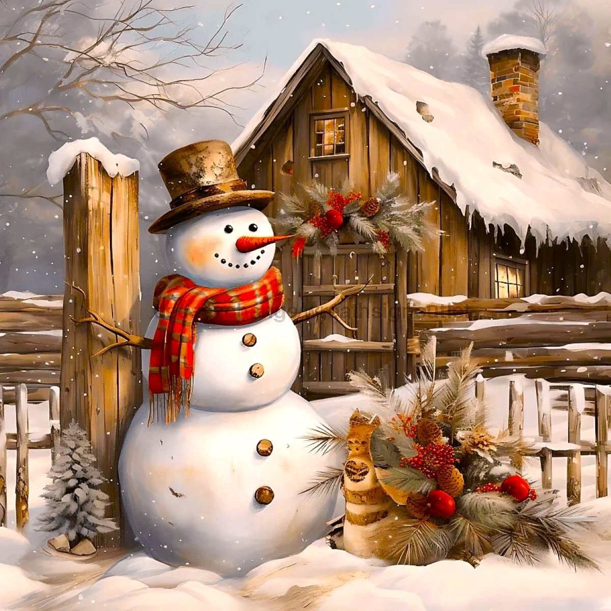 Solve Snowman jigsaw puzzle online with 81 pieces