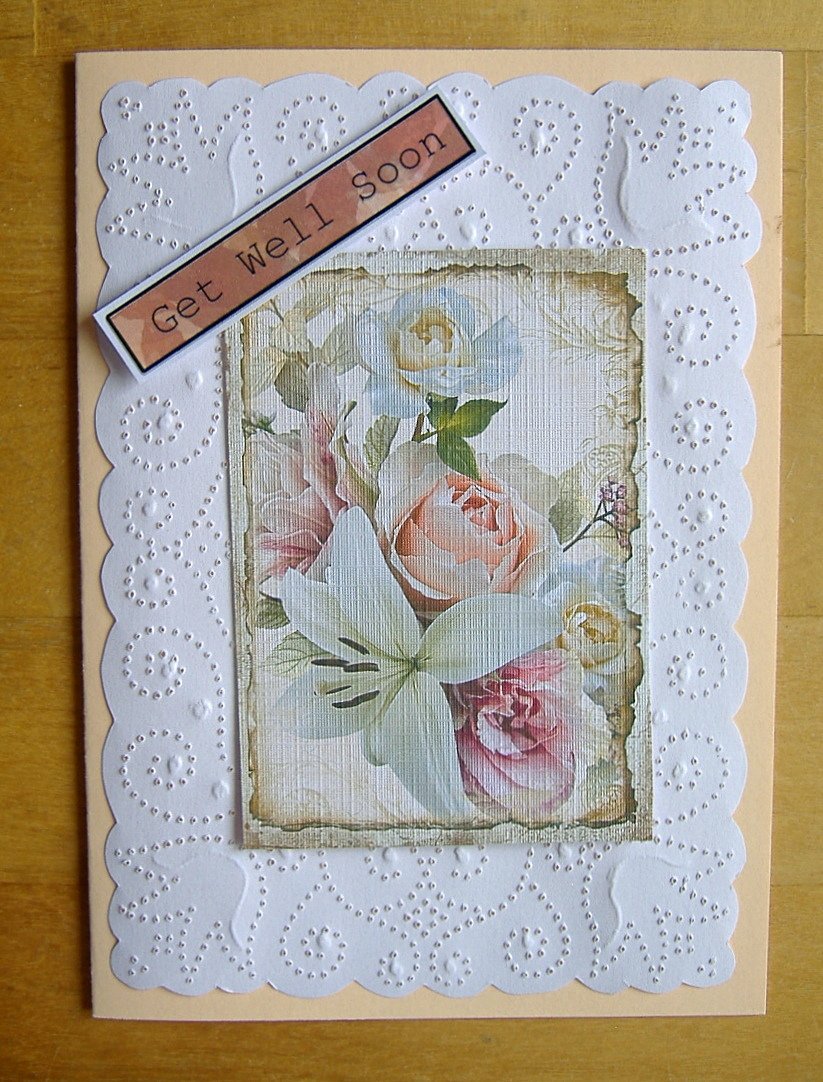 Solve Crafts - Papercraft - Cards - Peach Peony & Lily: Get Well Soon ...