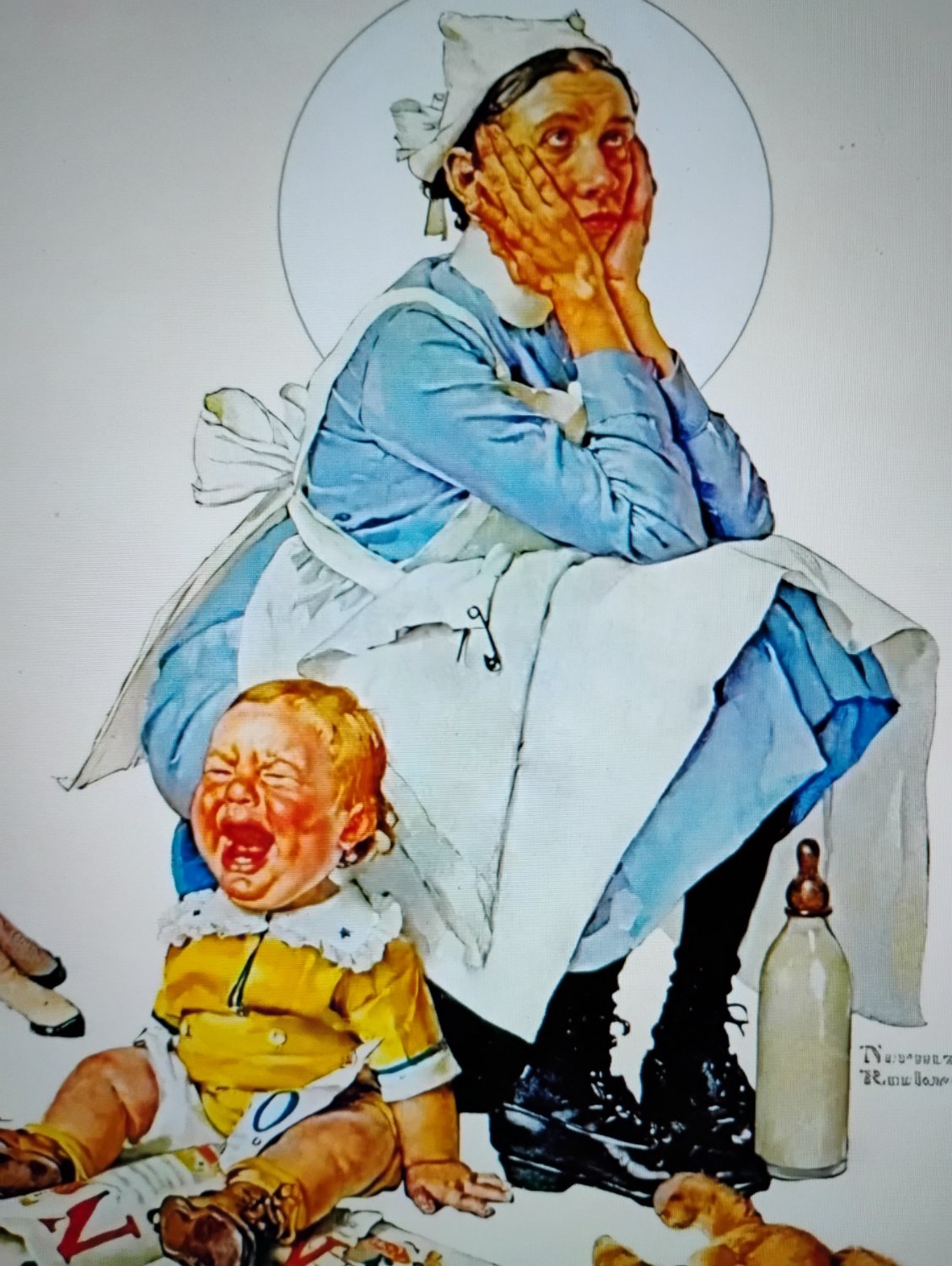 Solve Norman Rockwell jigsaw puzzle online with 63 pieces