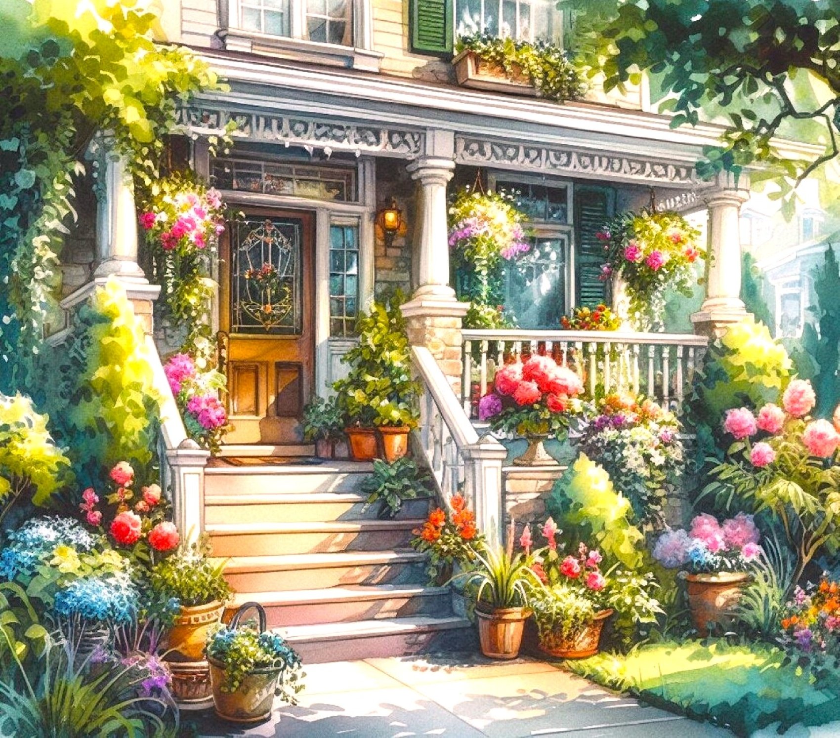 Jigsaw Puzzle | 90 pieces | Front Porch | Jigidi