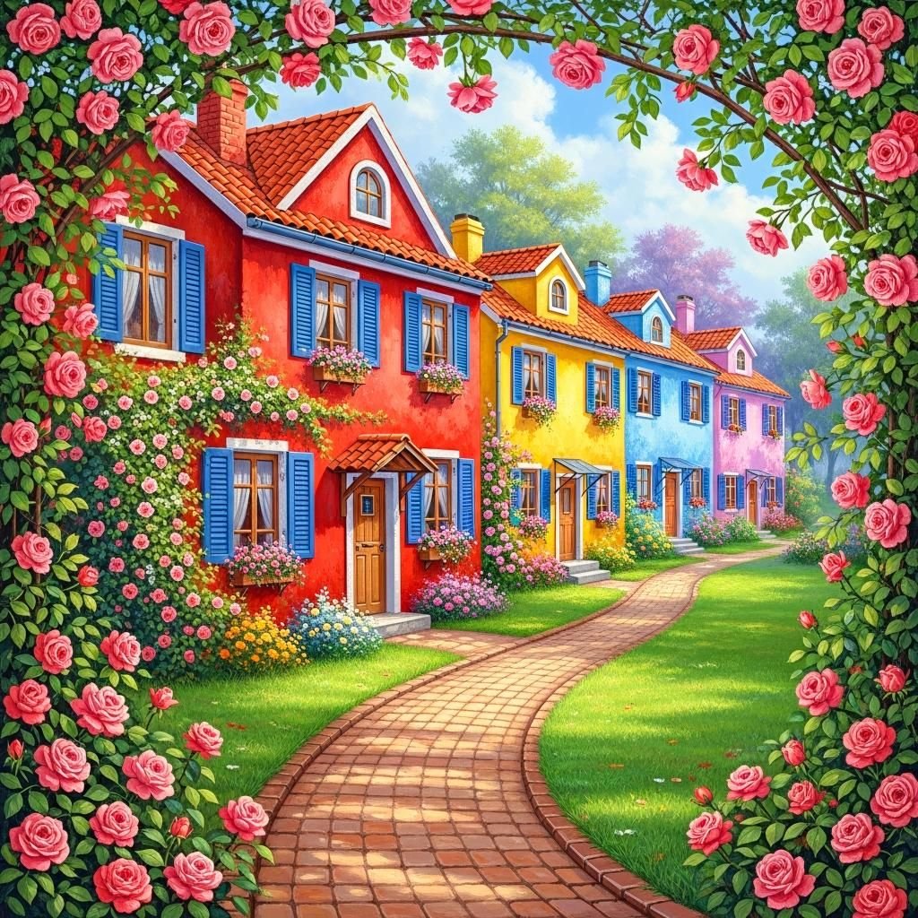 Solve Pretty Row of Houses jigsaw puzzle online with 100 pieces