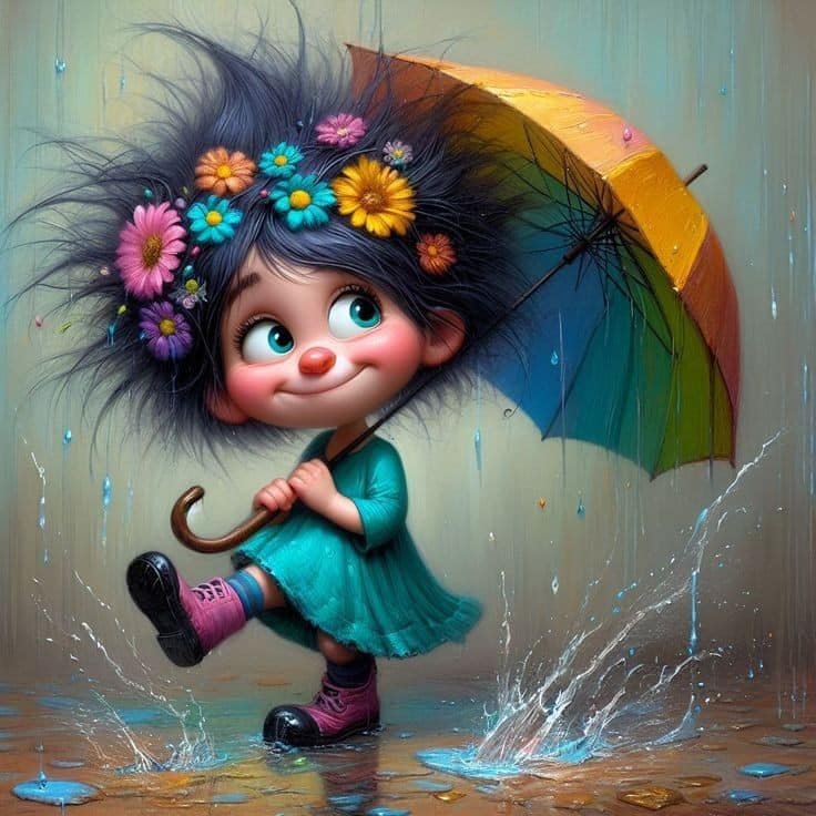 Solve Dancing in the Rain jigsaw puzzle online with 144 pieces