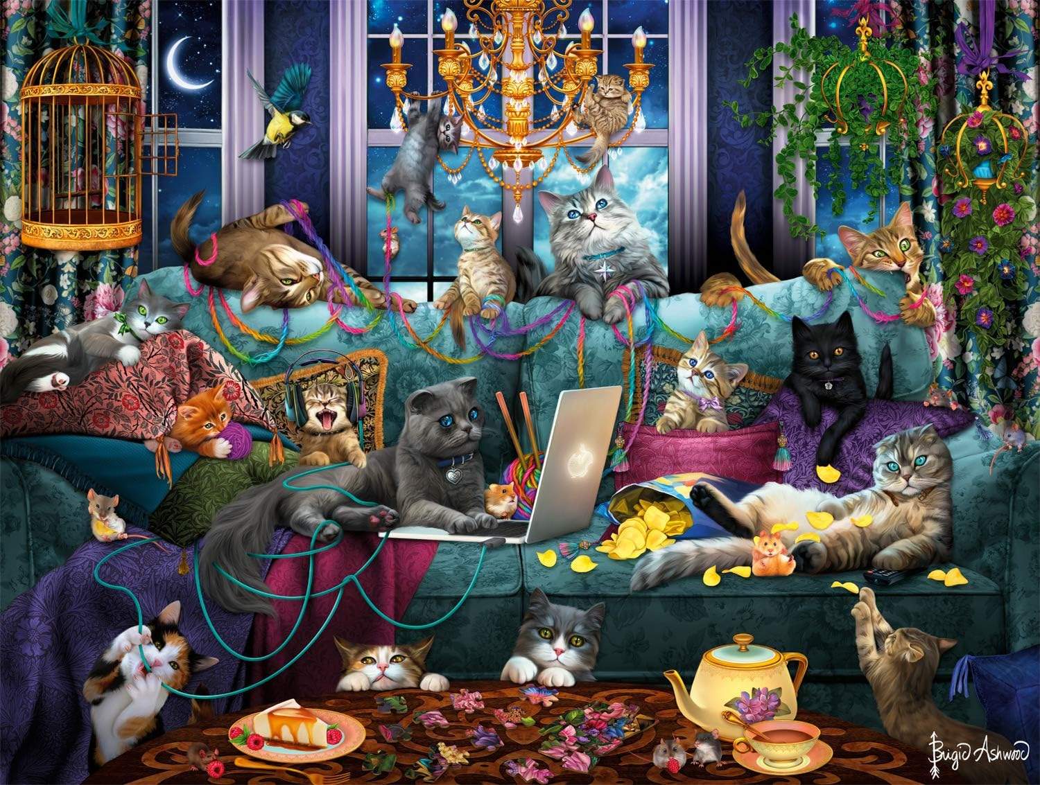 Solve Brigid Ashwood Quarantine Cats jigsaw puzzle online with 374 pieces