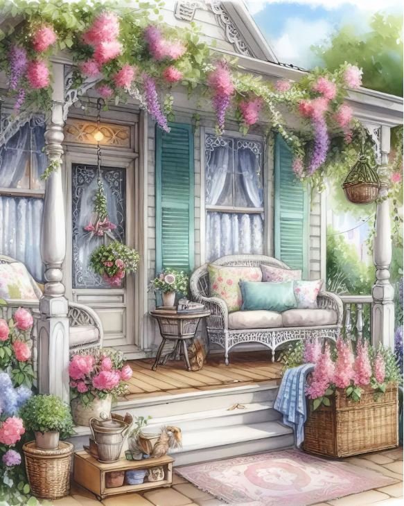 Solve Summer Porch jigsaw puzzle online with 80 pieces