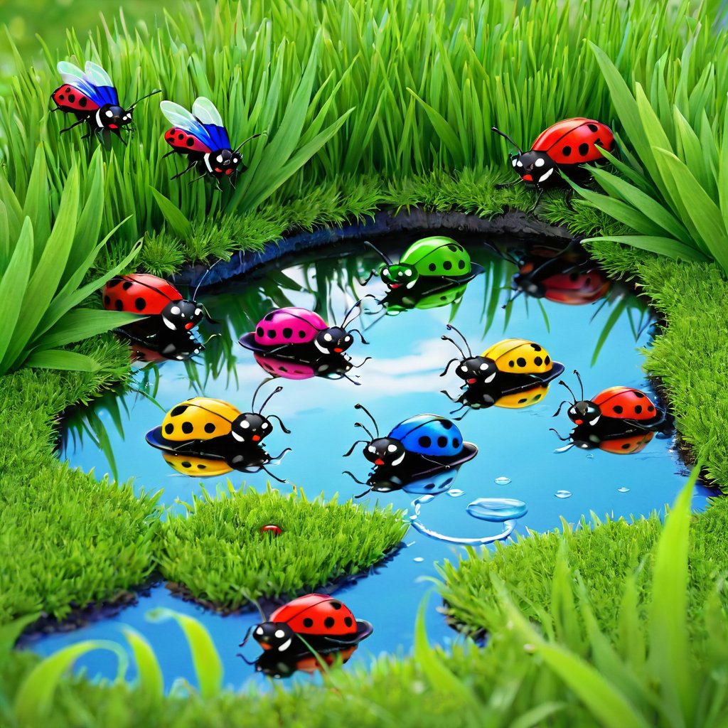 Solve Ladybugs jigsaw puzzle online with 16 pieces