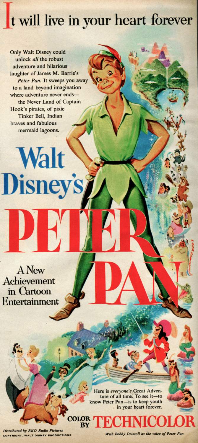 Solve Peter Pan Poster jigsaw puzzle online with 275 pieces