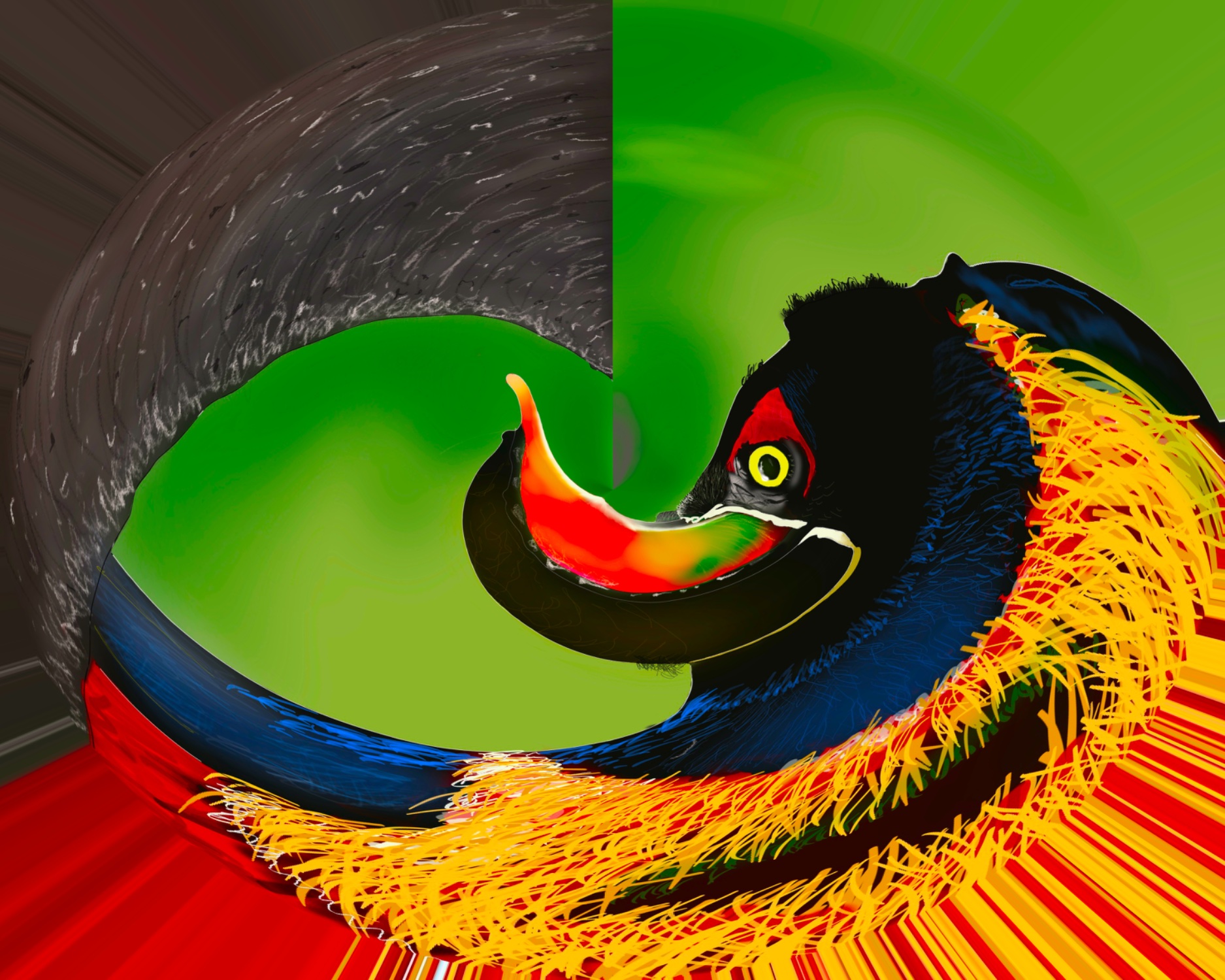 Distorted Puzzle Solve Toucan distortion jigsaw puzzle online with 180 pieces