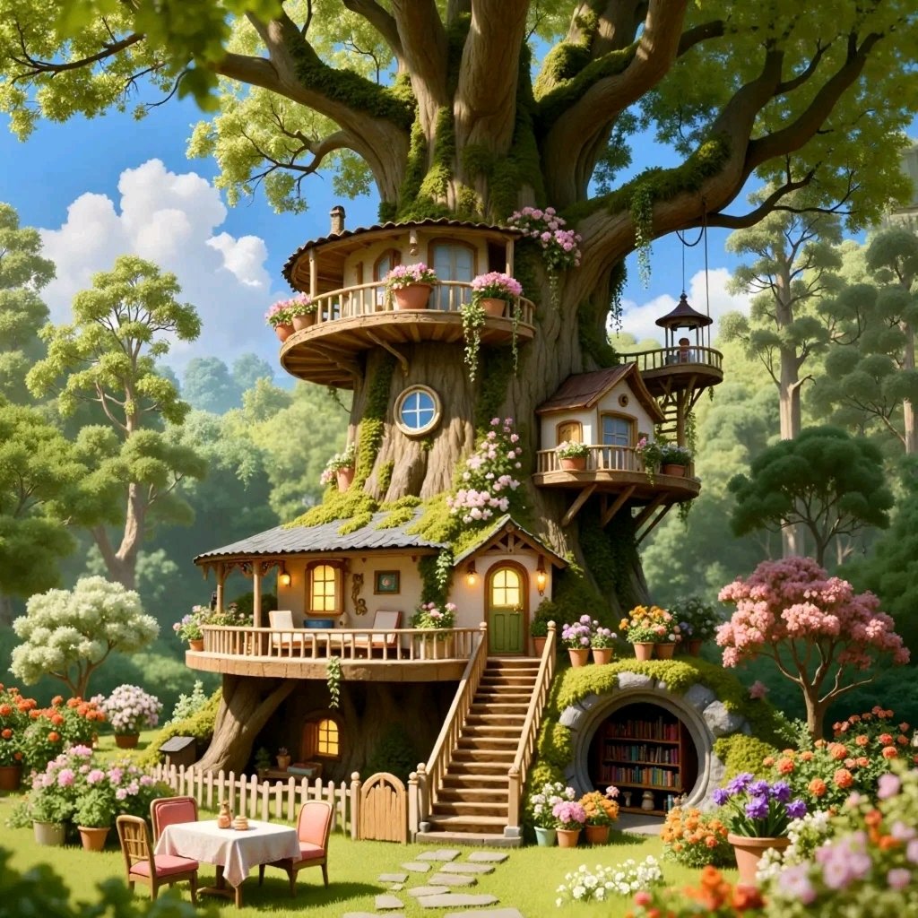 Solve Awesome treehouse... jigsaw puzzle online with 144 pieces