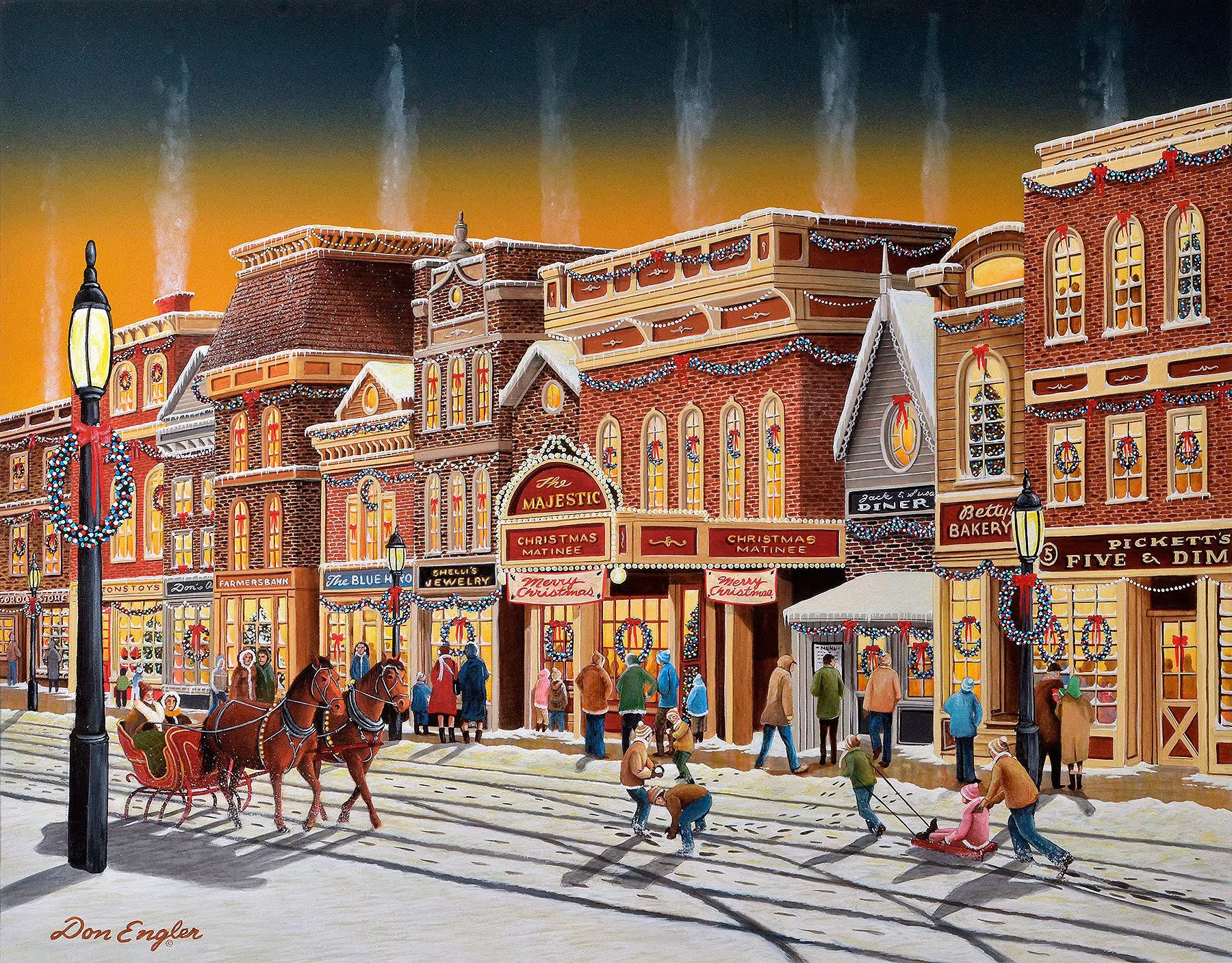 Solve small town christmas jigsaw puzzle online with 108 pieces