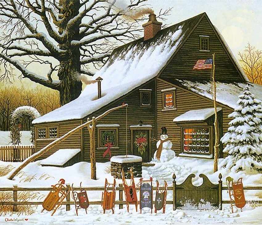 Puzzle Wysocki - Cocoa Break At The Copperfields - 1000 Pièces - Milton Bradley