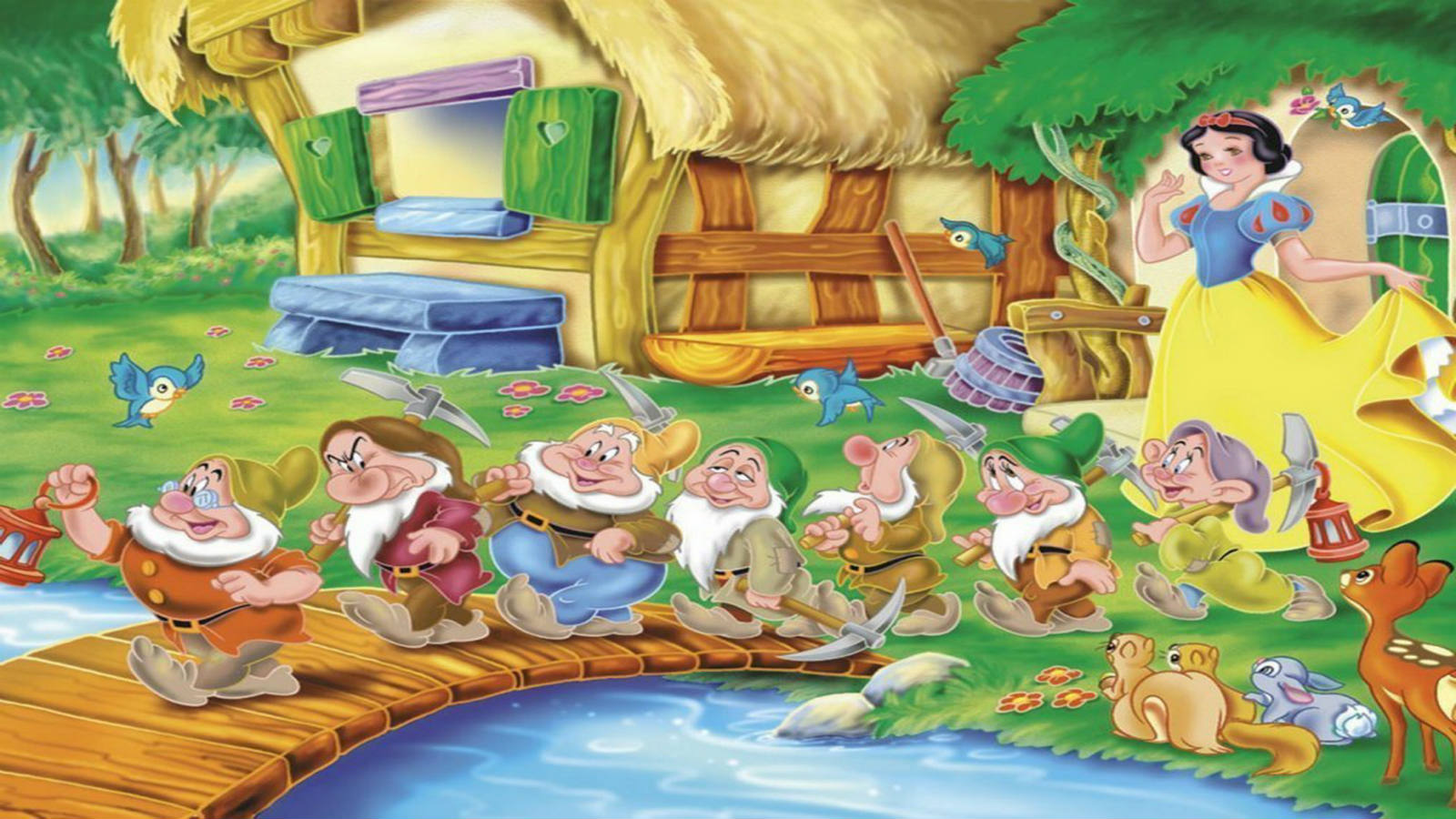 Solve Snow White and the Seven Dwarfs Wallpaper disney jigsaw puzzle ...
