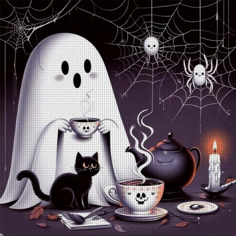 Solve The Ghostly art of needlework. jigsaw puzzle online with 9 pieces