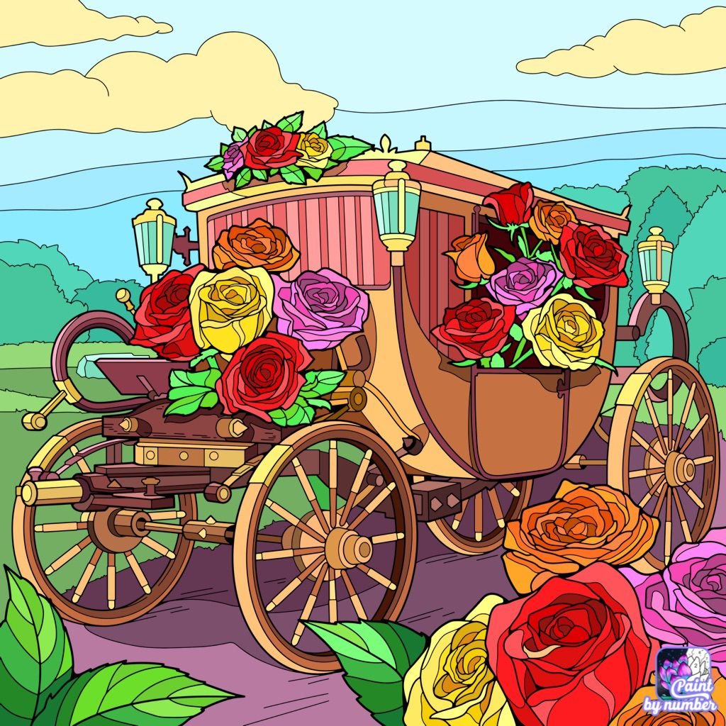 Solve PUZZLE - Stagecoach With Roses jigsaw puzzle online with 306 pieces