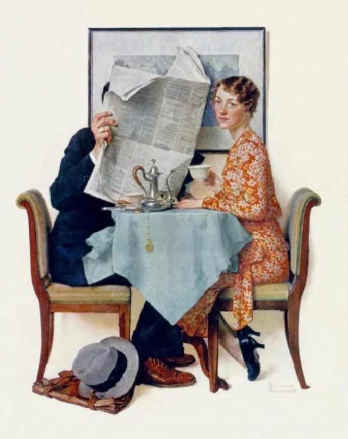 Solve Norman Rockwell jigsaw puzzle online with 42 pieces