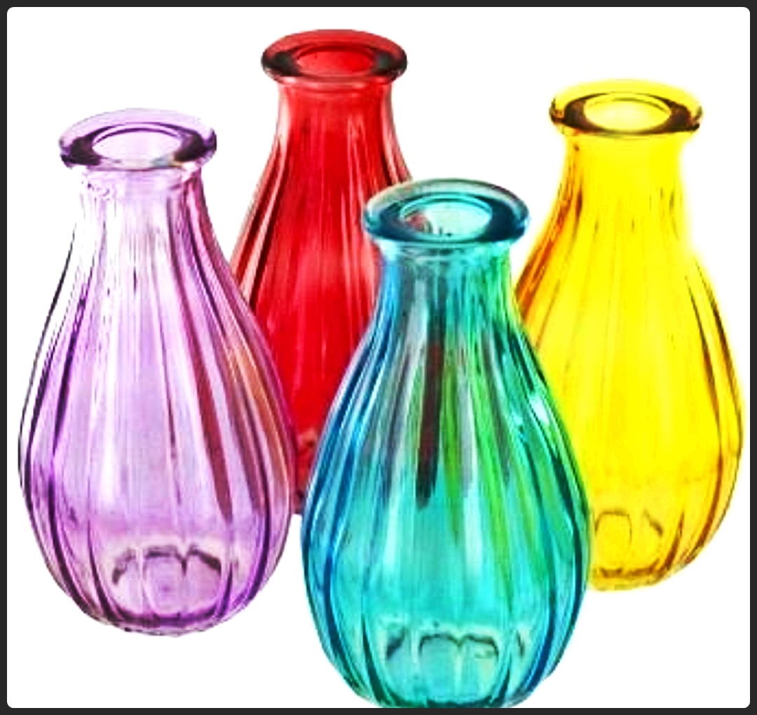 Solve Four Coloured Glass Bud Vases jigsaw puzzle online with 306 pieces
