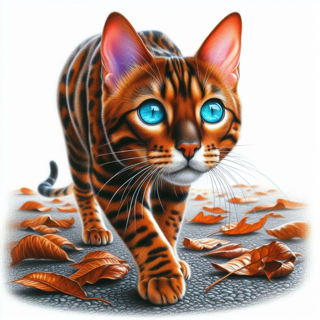 Solve Bengal cat (mediumgraphite,stylehyperrealism) jigsaw puzzle