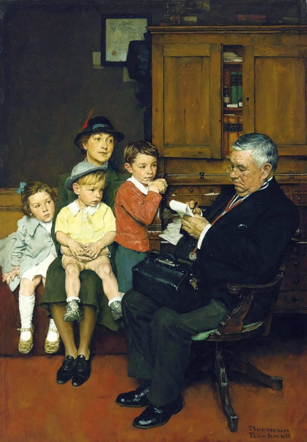 Solve Norman Rockwell jigsaw puzzle online with 48 pieces