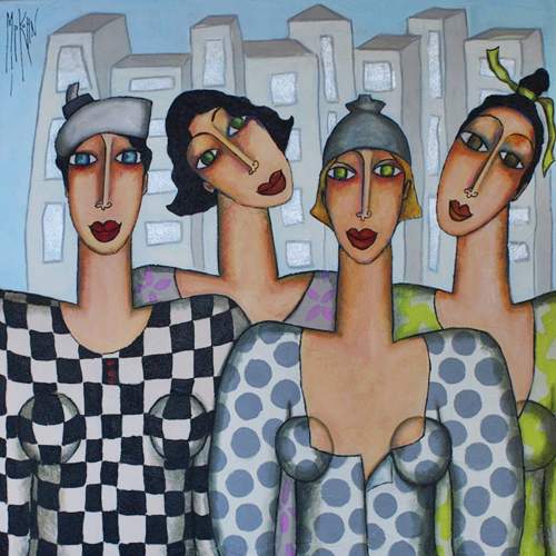 Solve Marie Pierre Kuhn Artwork 'Skyline' jigsaw puzzle online with