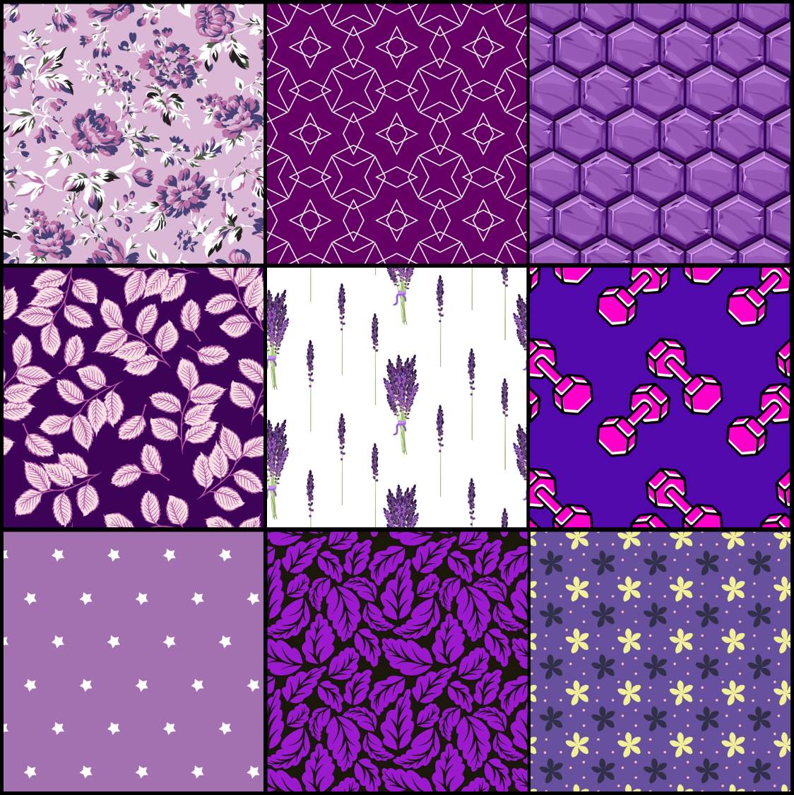 Solve Purple and violet patterns 3 jigsaw puzzle online with 81 pieces