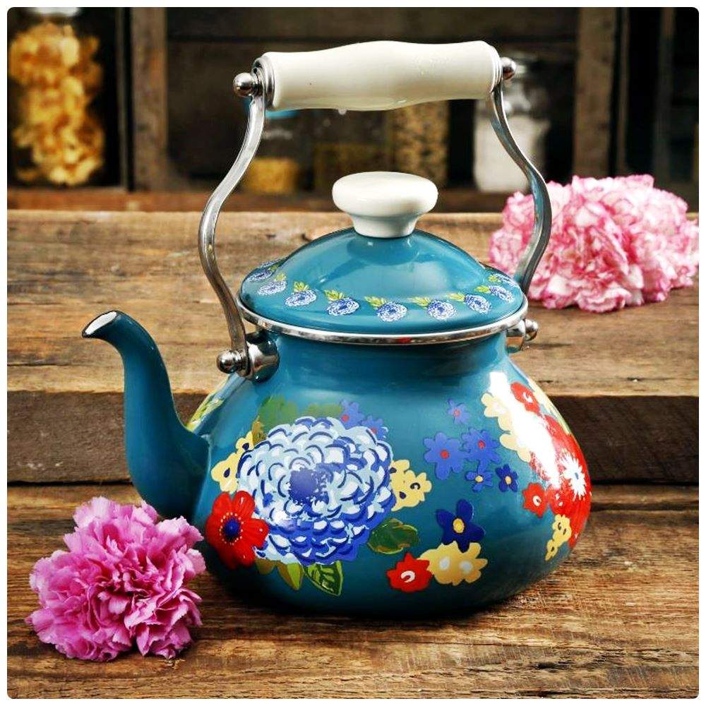 Solve Vintage Style Floral StoveTop BlueEnamel Tea Kettle jigsaw