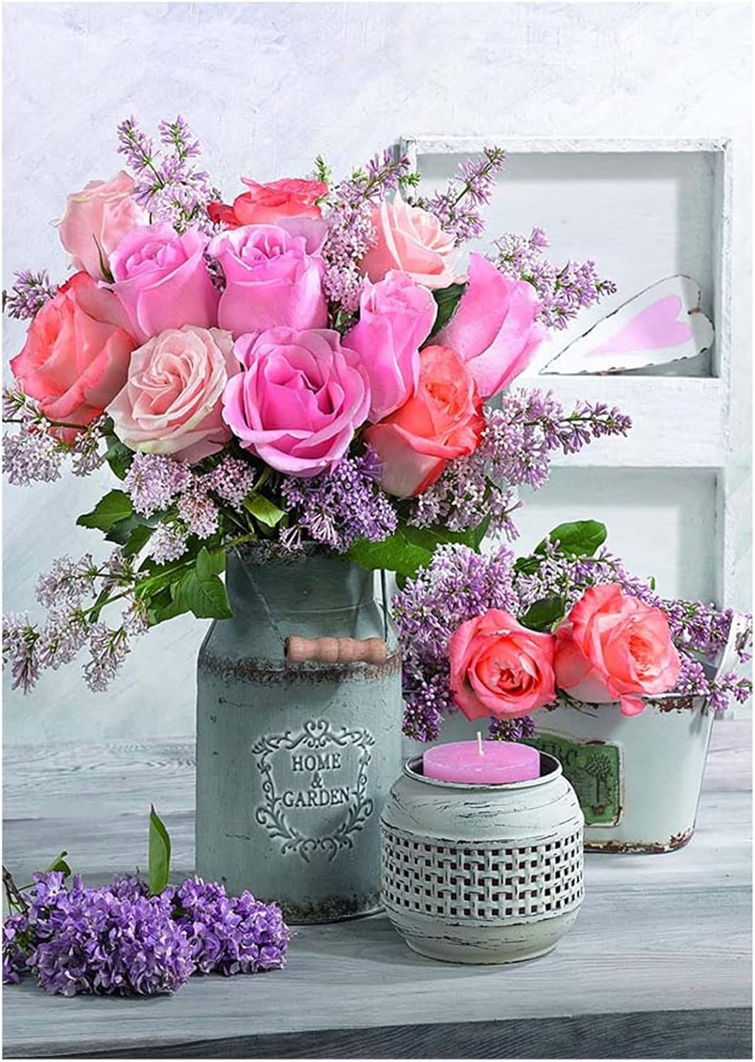 Solve Country Style Roses (Medium) jigsaw puzzle online with 96 pieces
