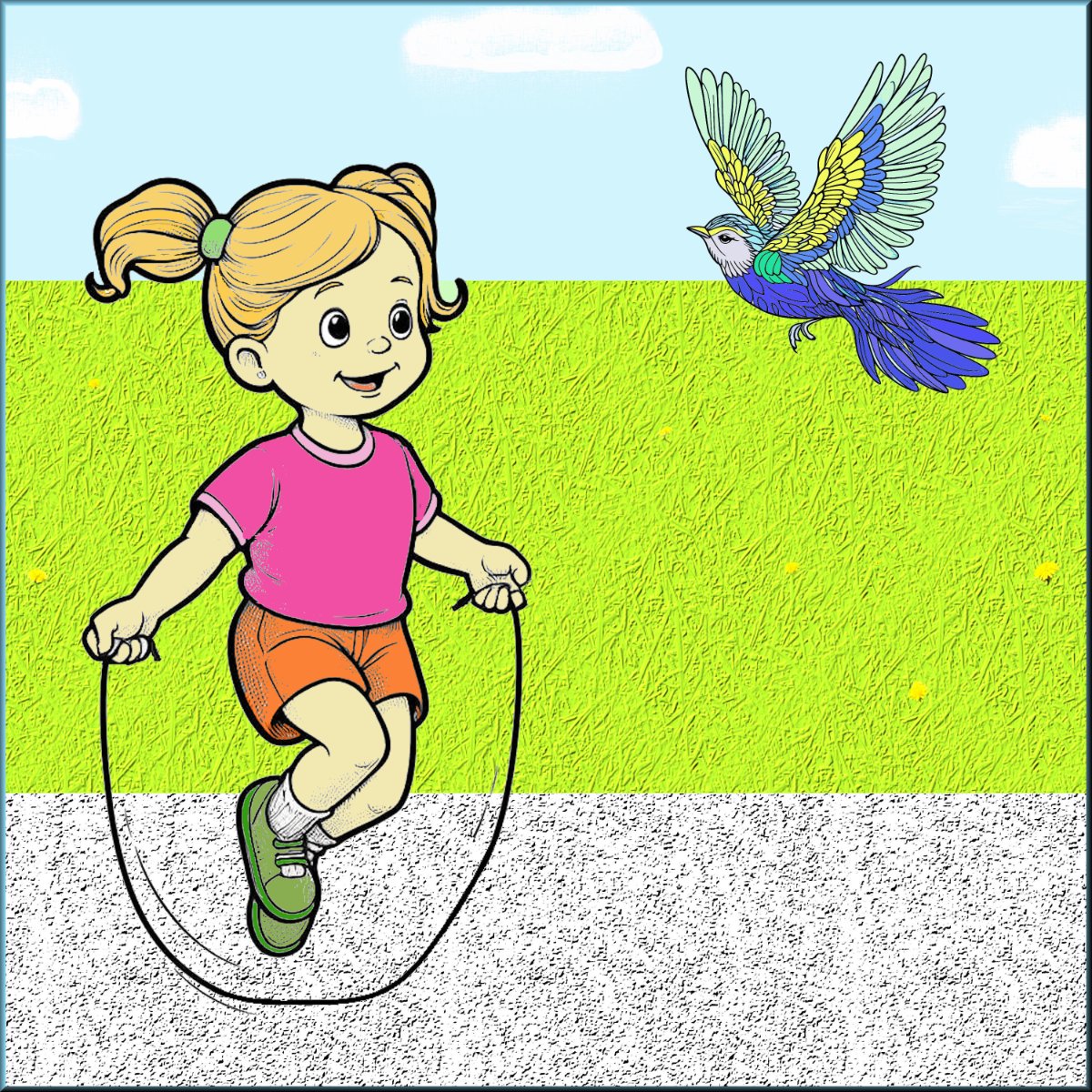 Skipping Ropes Puzzle Solve SKIPPING GIRL jigsaw puzzle online with 36 pieces