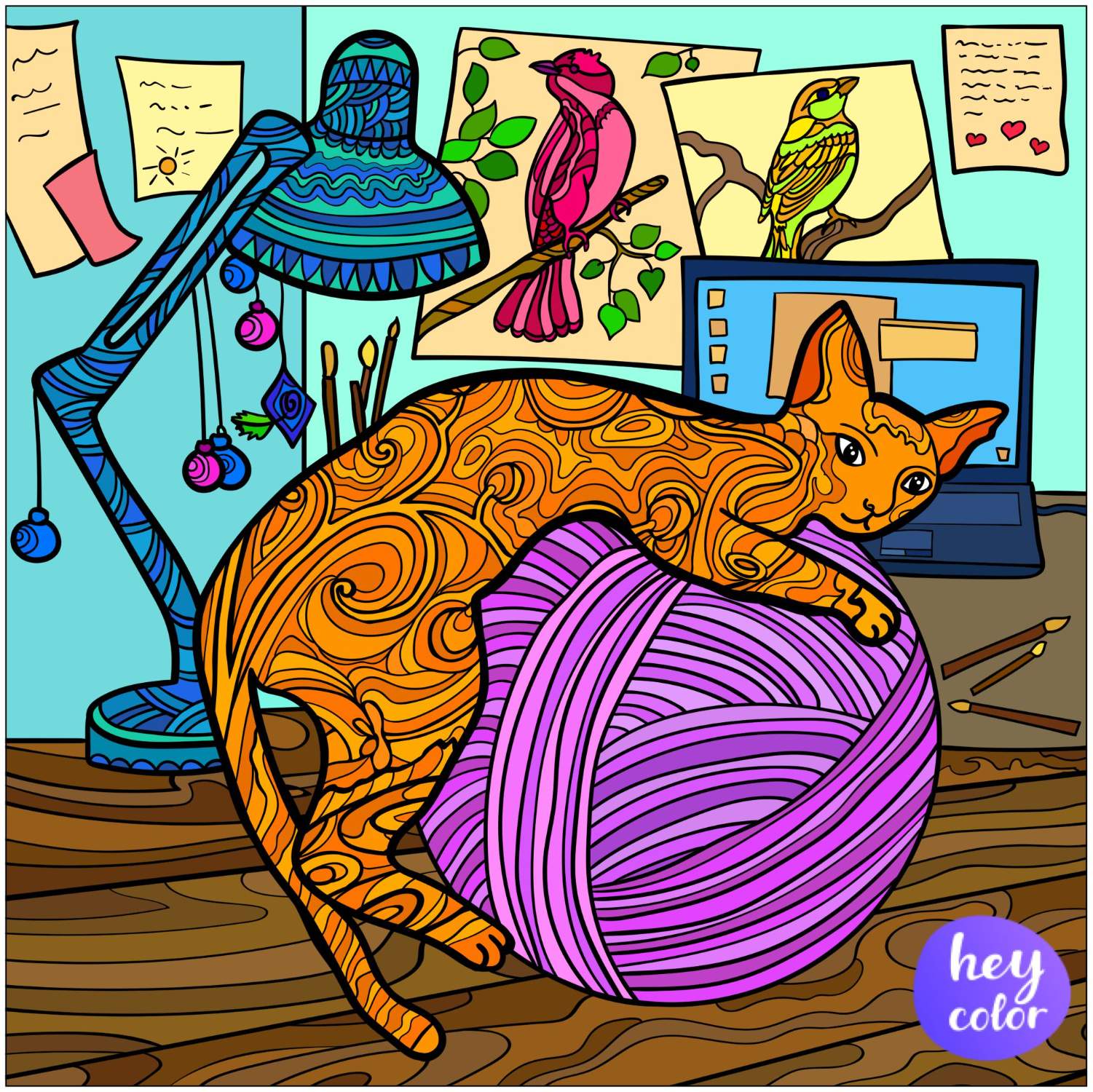 Solve PUZZLE Cat On Yarn Ball jigsaw puzzle online with 400 pieces